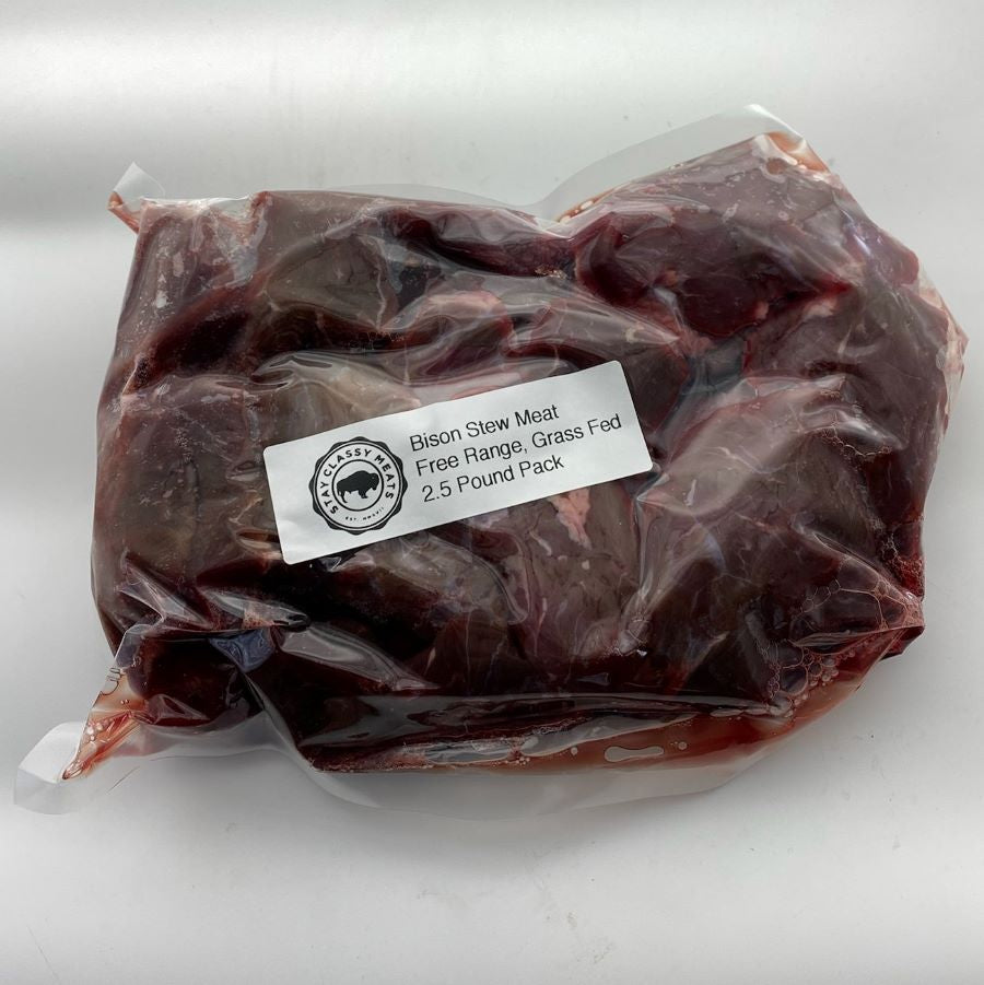 Bison Stew Meat - 2.5lb Pack.