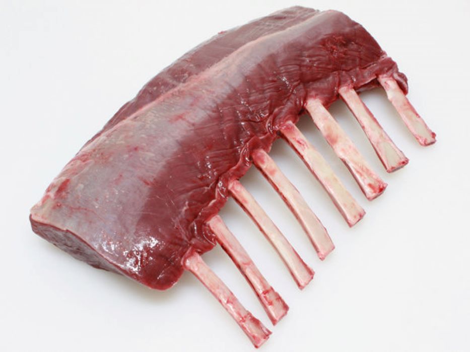 Elk Frenched Full Rack, 8-Rib (labeled as &quot;Venison&quot;)